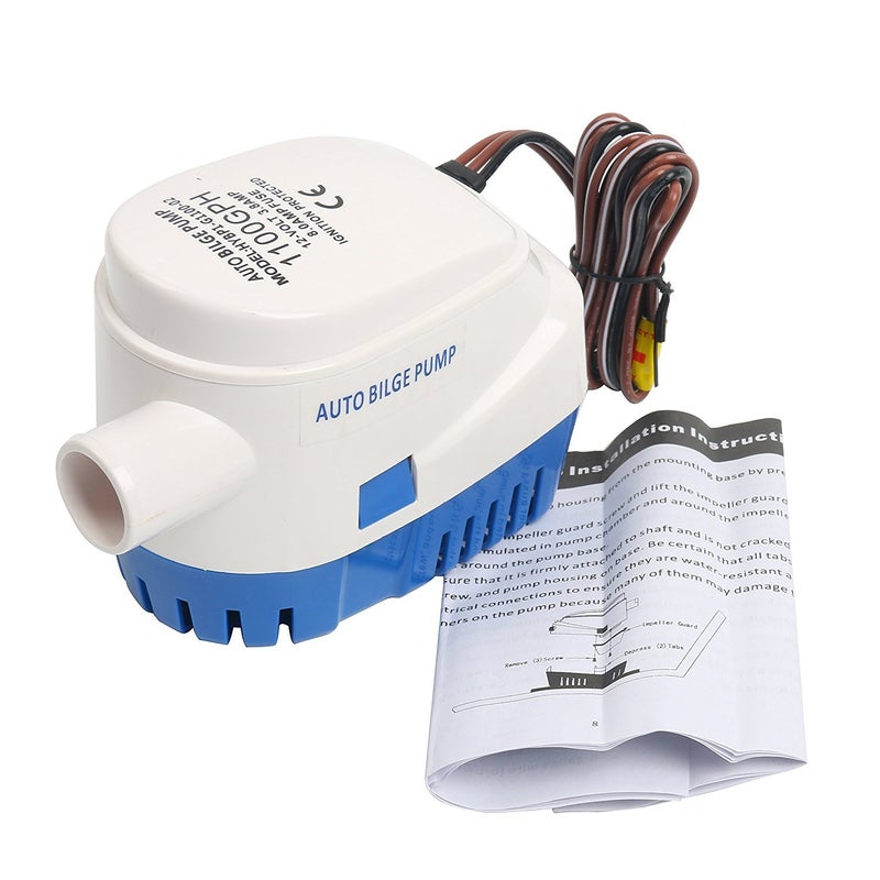 Amarine Made Automatic Submersible 1100GPH Boat Bilge Water Pump 12V 3.8A Auto with Float Switch-1-1/8 inch (29mm) Outlet Hole Dia - Image 4